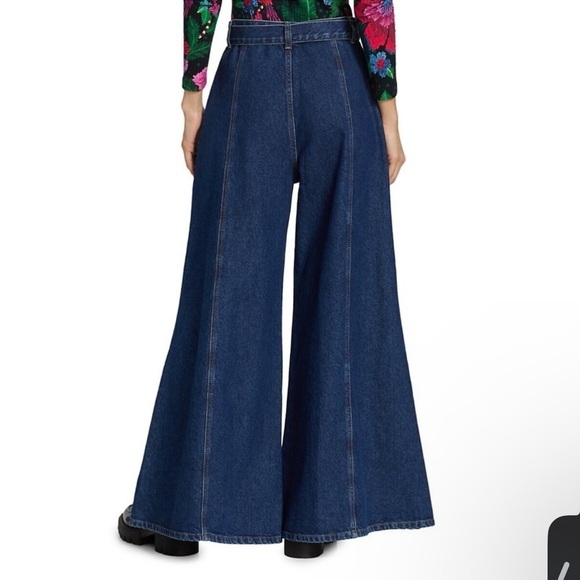 Anthropologie Farm High Rise Wide Leg Rio Palazzo Jeans Blue Denim Size 23 NWT - Picture 4 of 10